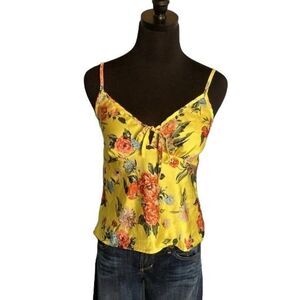 J.O.A Yellow Floral Cami with adjustable straps, Size S